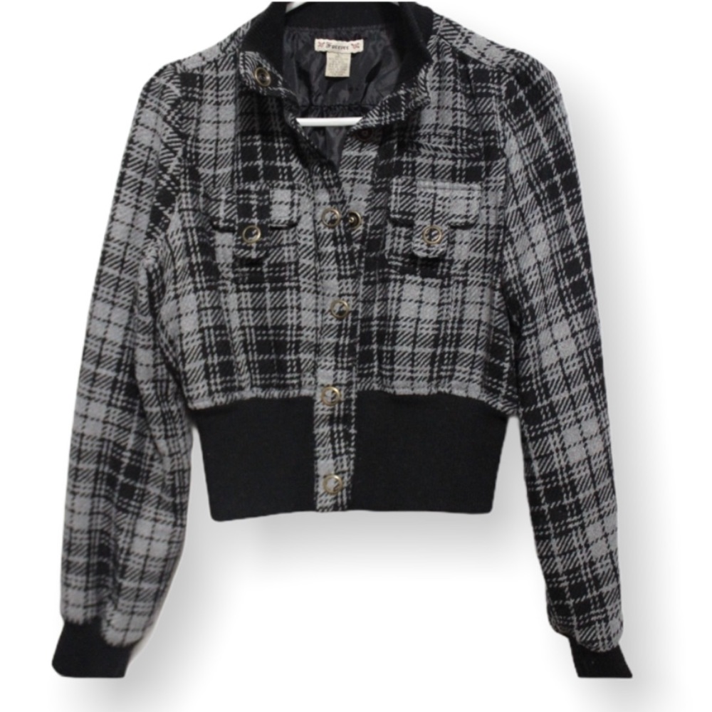 y2k Forever 21 Plaid bomber Jacket  size L